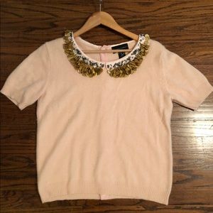 Light pink angora sweater from Anthropologie